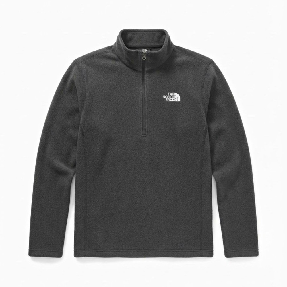 The North Face Fleece 1/4 Zip Pullover Sweatshirt Mens M Gray Mock Neck Logo